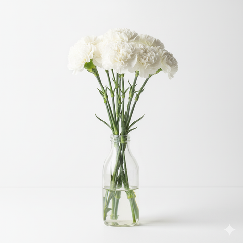 Clavel fresco blanco, flor para regalar