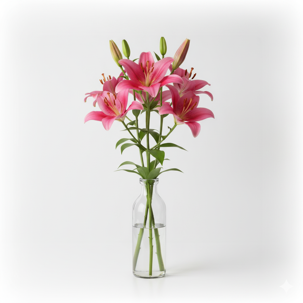 Lirio Rosa |Envío Gratuito| en jarrón para decorar