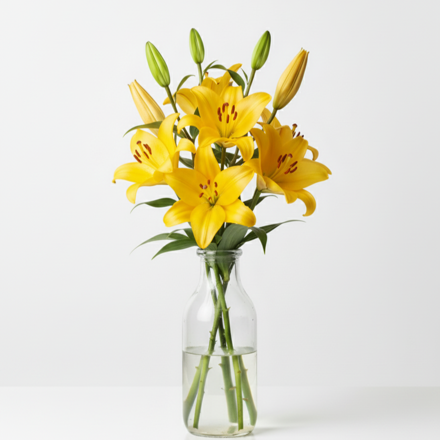 Lirio Amarillo |Envío Gratuito| en jarrón para decorar