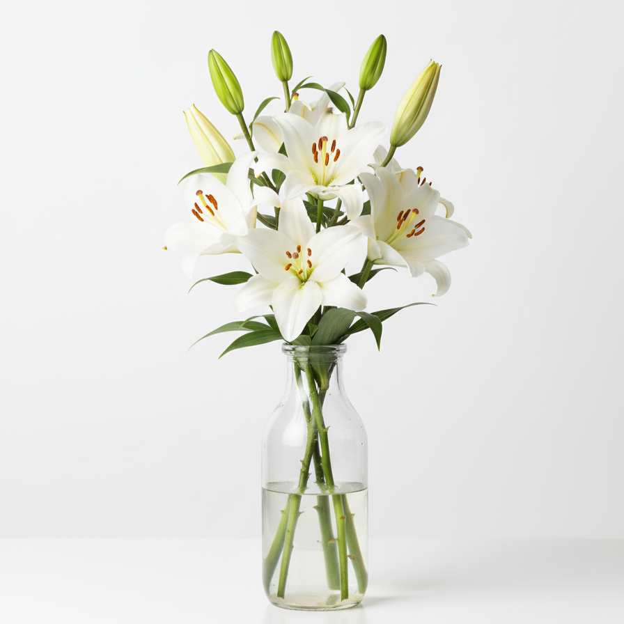 Lirio Blanco |Envío Gratuito| en jarrón para decorar
